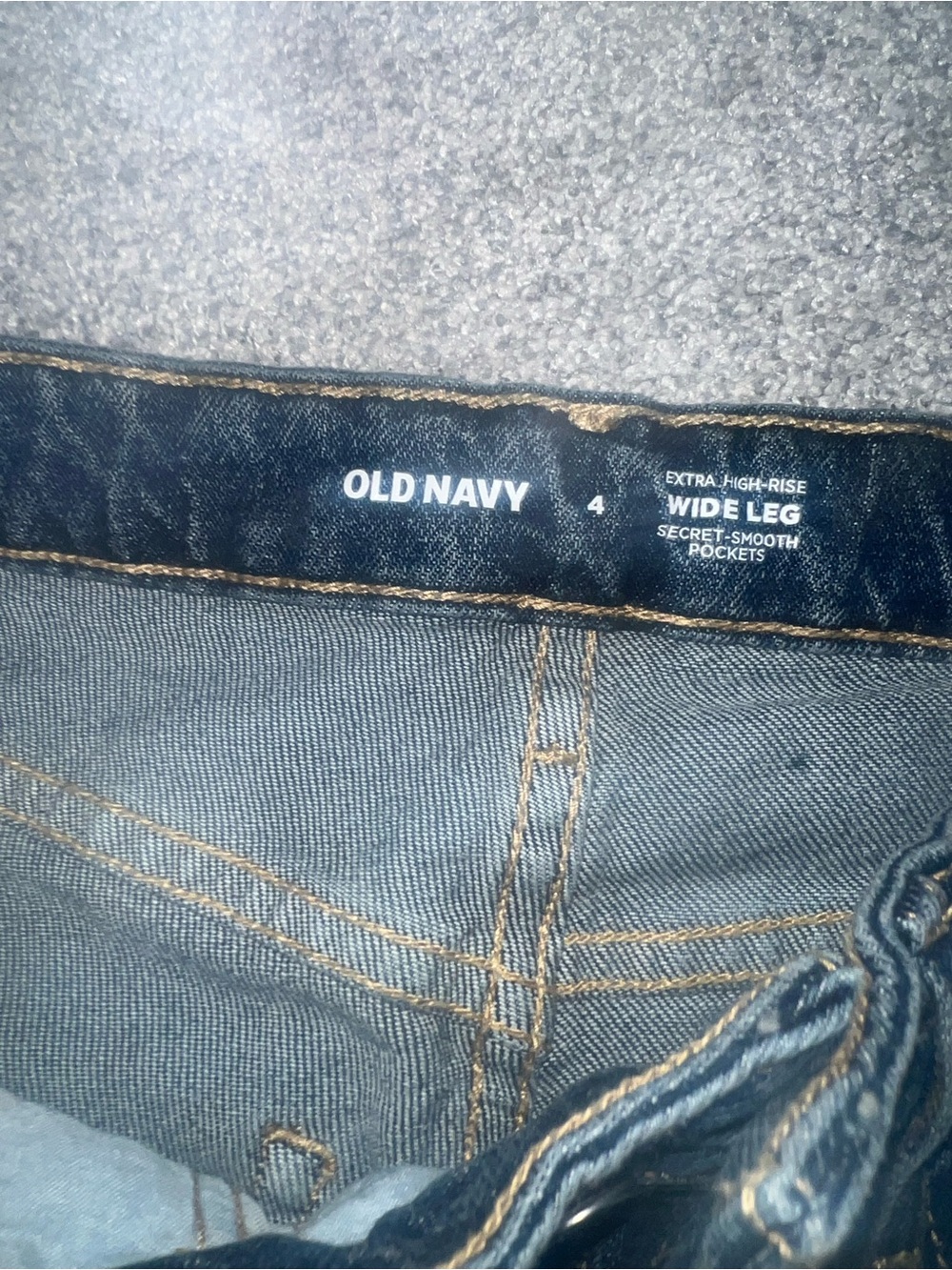 Old Navy Extra High-Rise Wide Leg Jeans - Dark Blue - Picture 4 of 4